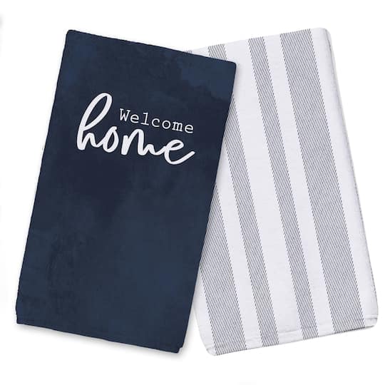 Welcome Home 16" x 25" Tea Towel Set of 2